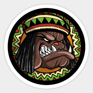 Franck, the bulldog, Rasta Mode Sticker